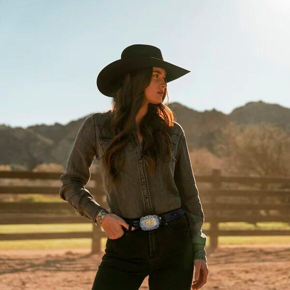 Men Women-western-cowboy-leather-belts - Longhorn Bull Pattern Buckle Belt😹 - Picture 8 of 8